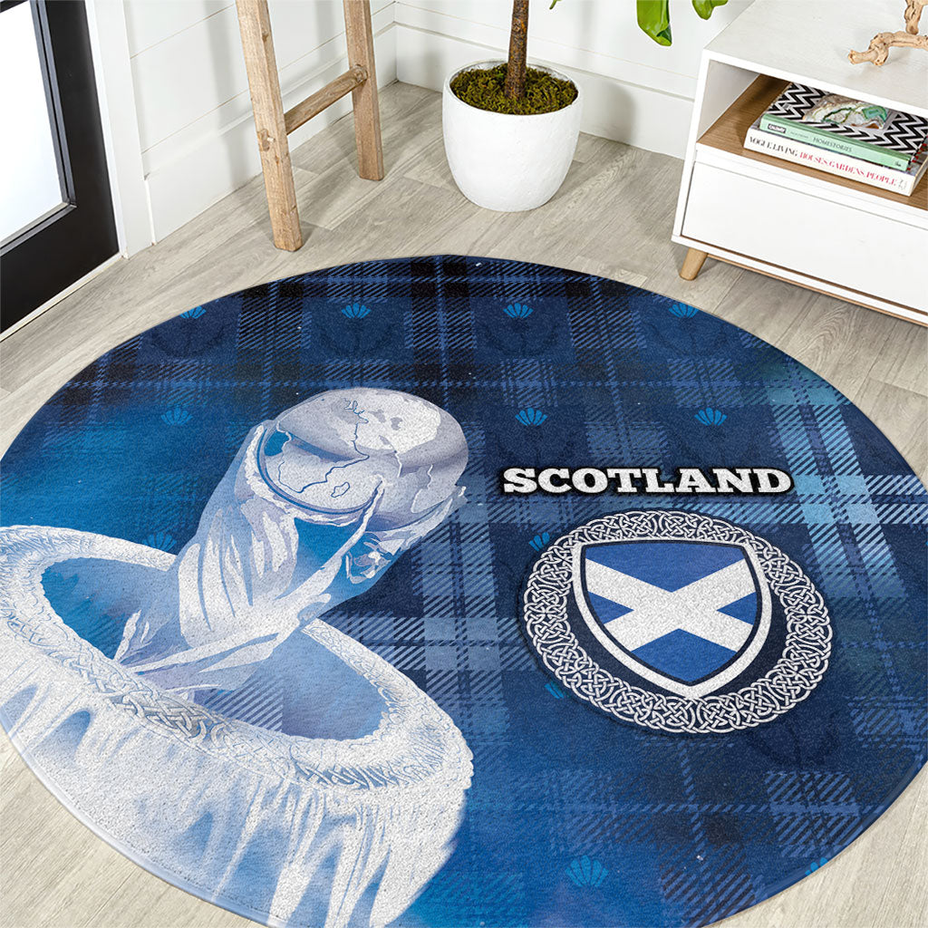 Scotland Football Round Carpet Ice Hole Celtic Thistle Tartan Flower Patterns