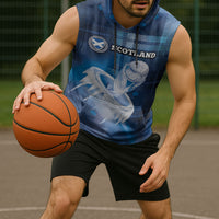 Custom Scotland Football Sleeveless Hoodie Ice Hole Celtic Thistle Tartan Flower Patterns
