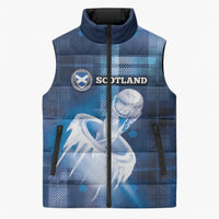 Custom Scotland Football Sleeveless Puffer Jacket Ice Hole Celtic Thistle Tartan Flower Patterns