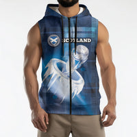 Custom Scotland Football Sleeveless Zip Hoodie Ice Hole Celtic Thistle Tartan Flower Patterns