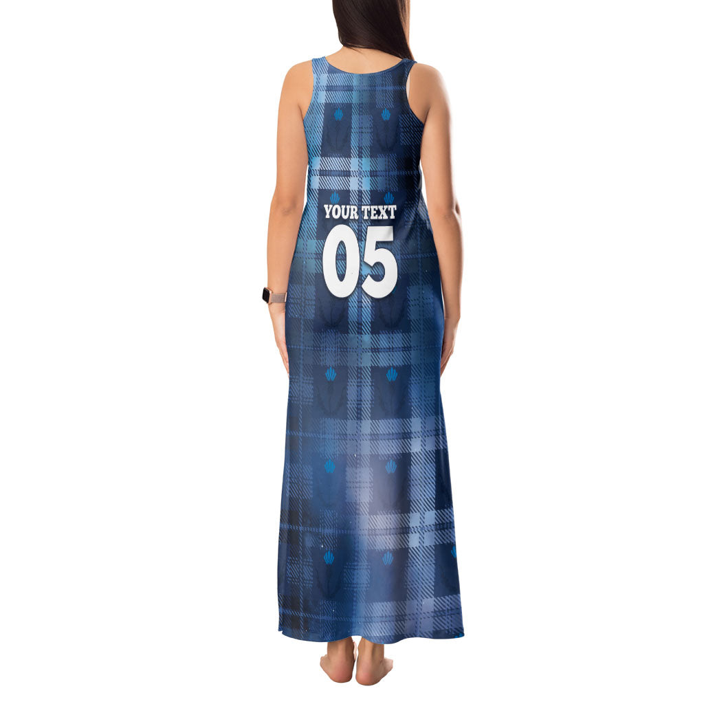 Custom Scotland Football Tank Maxi Dress Ice Hole Celtic Thistle Tartan Flower Patterns