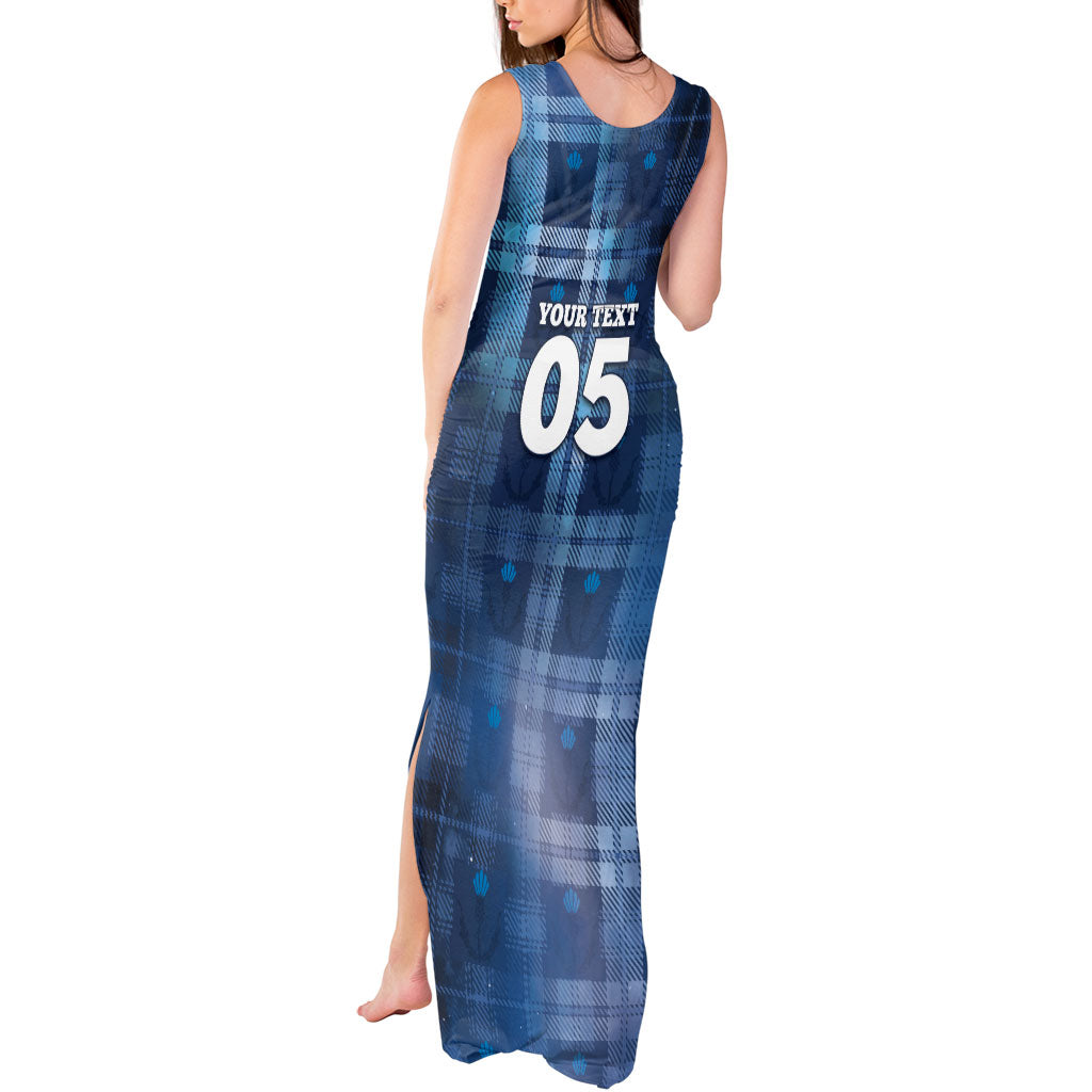 Custom Scotland Football Tank Maxi Dress Ice Hole Celtic Thistle Tartan Flower Patterns