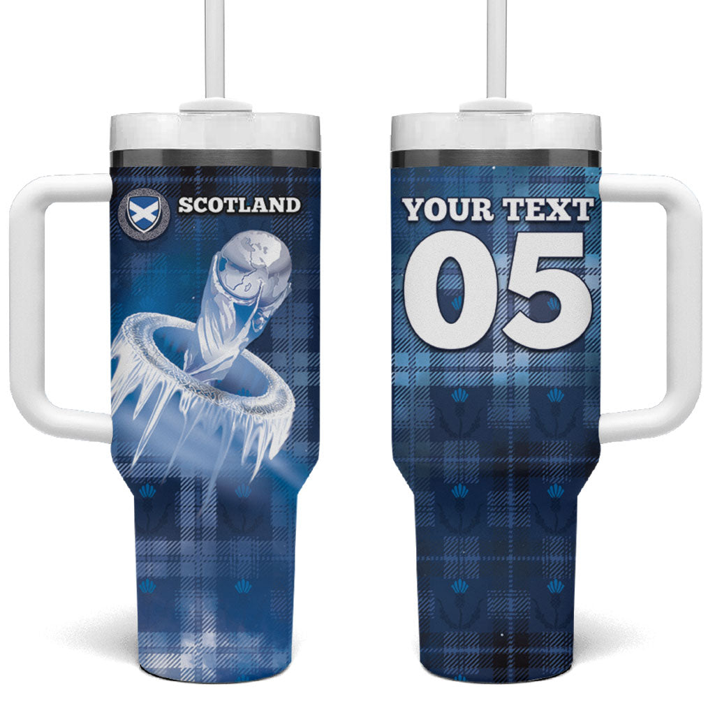 Custom Scotland Football Tumbler With Handle Ice Hole Celtic Thistle Tartan Flower Patterns
