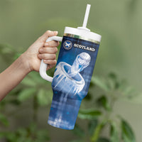 Custom Scotland Football Tumbler With Handle Ice Hole Celtic Thistle Tartan Flower Patterns