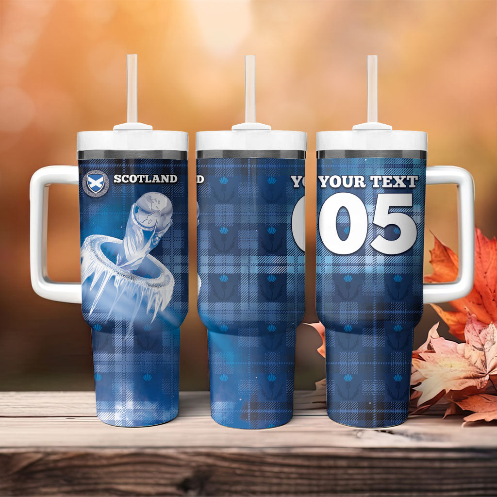 Custom Scotland Football Tumbler With Handle Ice Hole Celtic Thistle Tartan Flower Patterns