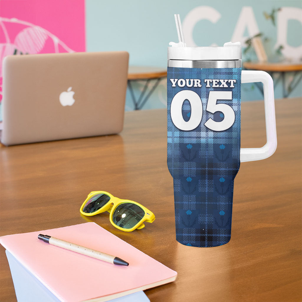 Custom Scotland Football Tumbler With Handle Ice Hole Celtic Thistle Tartan Flower Patterns