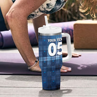 Custom Scotland Football Tumbler With Handle Ice Hole Celtic Thistle Tartan Flower Patterns