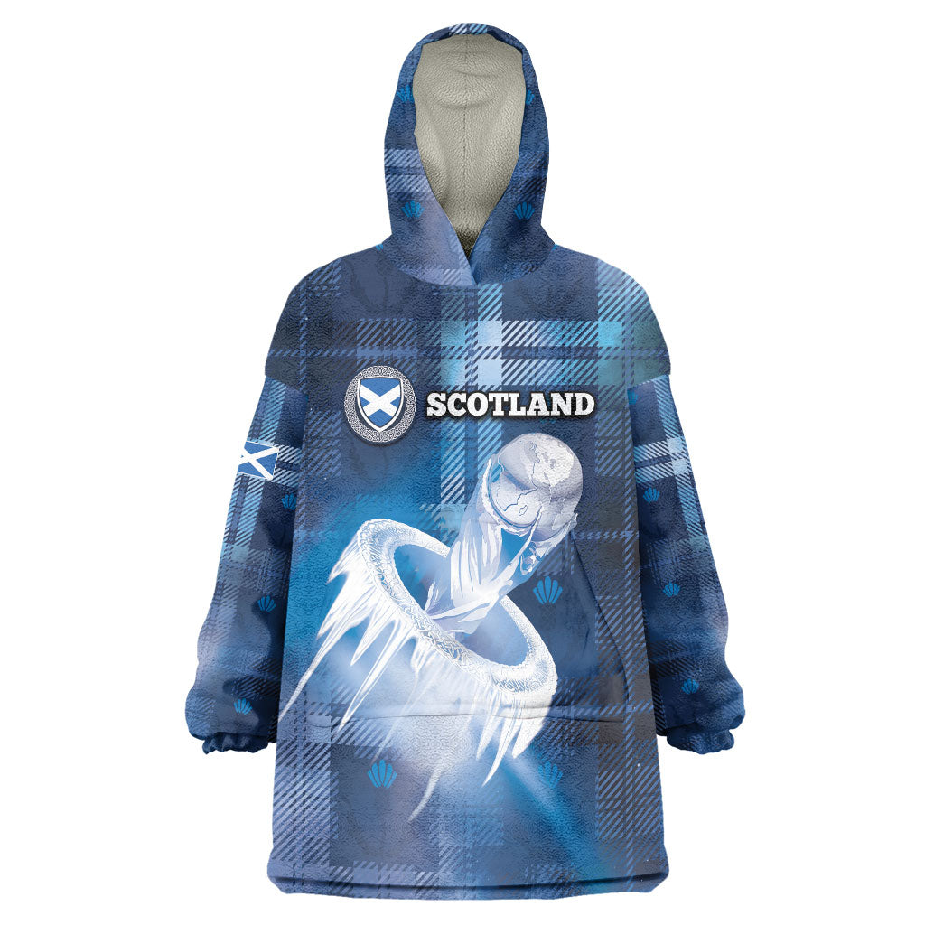 Custom Scotland Football Wearable Blanket Hoodie Ice Hole Celtic Thistle Tartan Flower Patterns