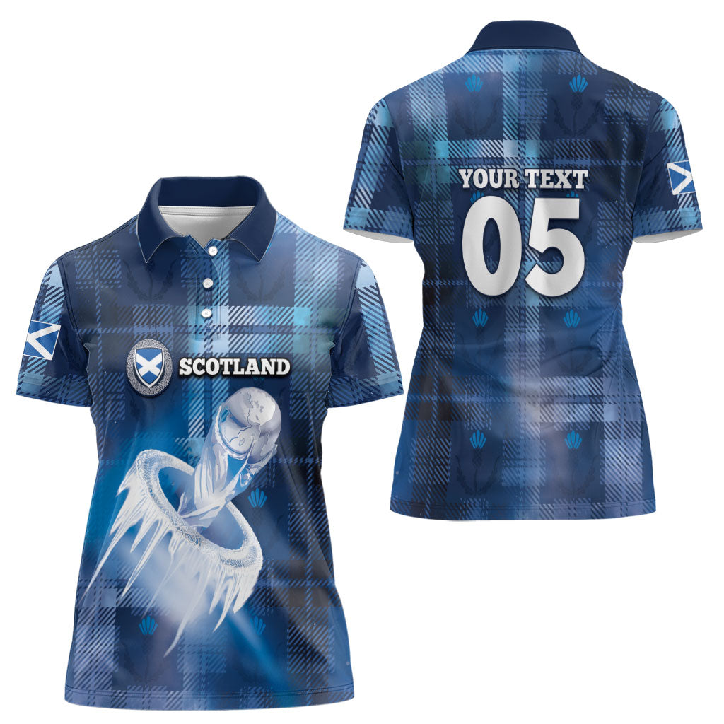 Custom Scotland Football Women Polo Shirt Ice Hole Celtic Thistle Tartan Flower Patterns