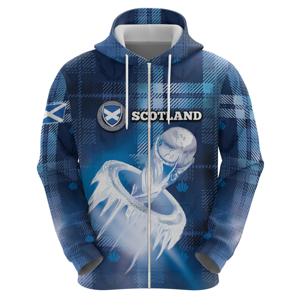 Custom Scotland Football Zip Hoodie Ice Hole Celtic Thistle Tartan Flower Patterns