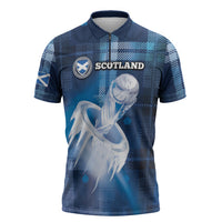 Custom Scotland Football Zipper Polo Shirt Ice Hole Celtic Thistle Tartan Flower Patterns