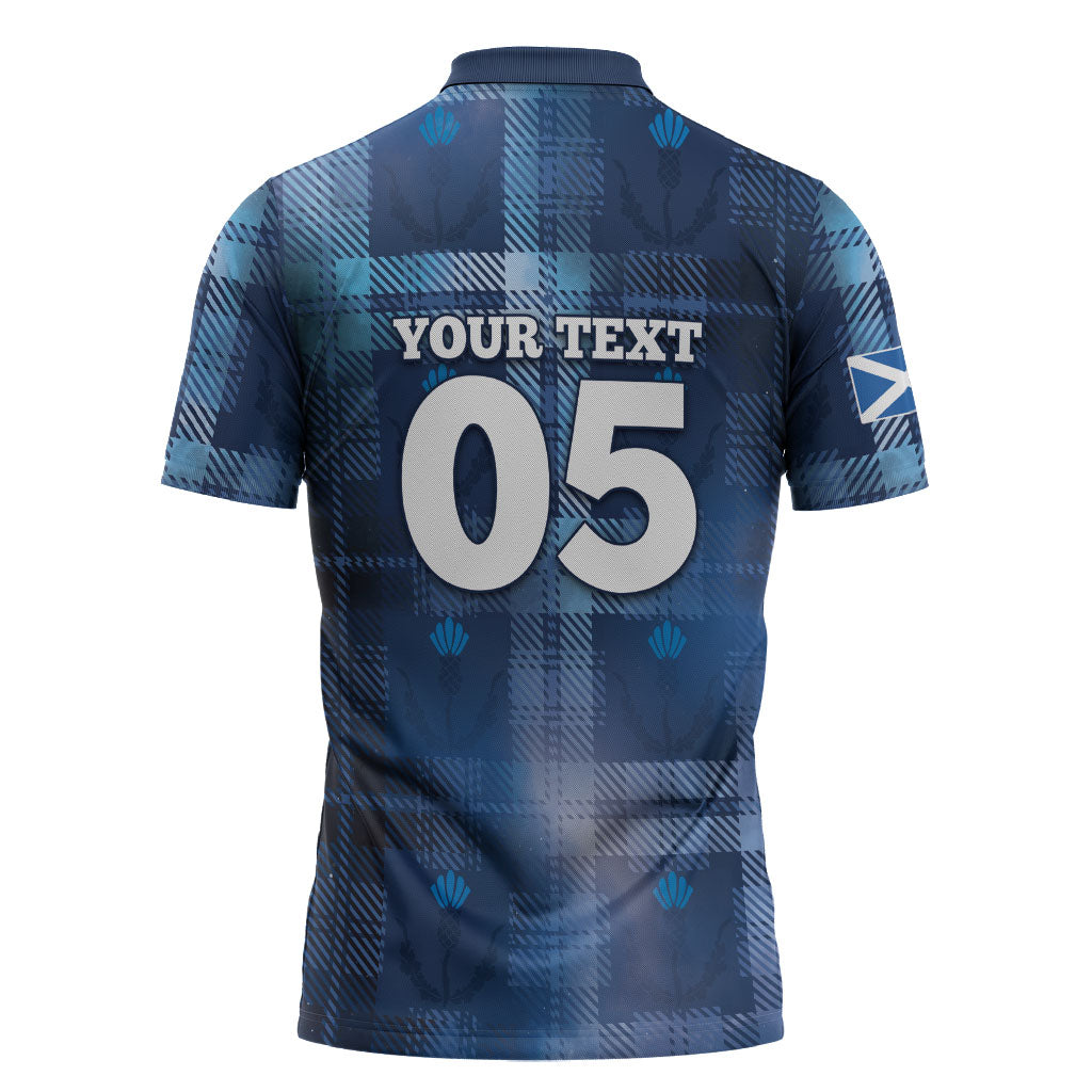 Custom Scotland Football Zipper Polo Shirt Ice Hole Celtic Thistle Tartan Flower Patterns