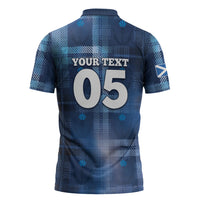 Custom Scotland Football Zipper Polo Shirt Ice Hole Celtic Thistle Tartan Flower Patterns