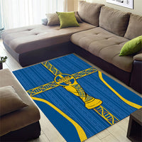 Sweden Football Area Rug Three Crowns Golden DNA Trophy