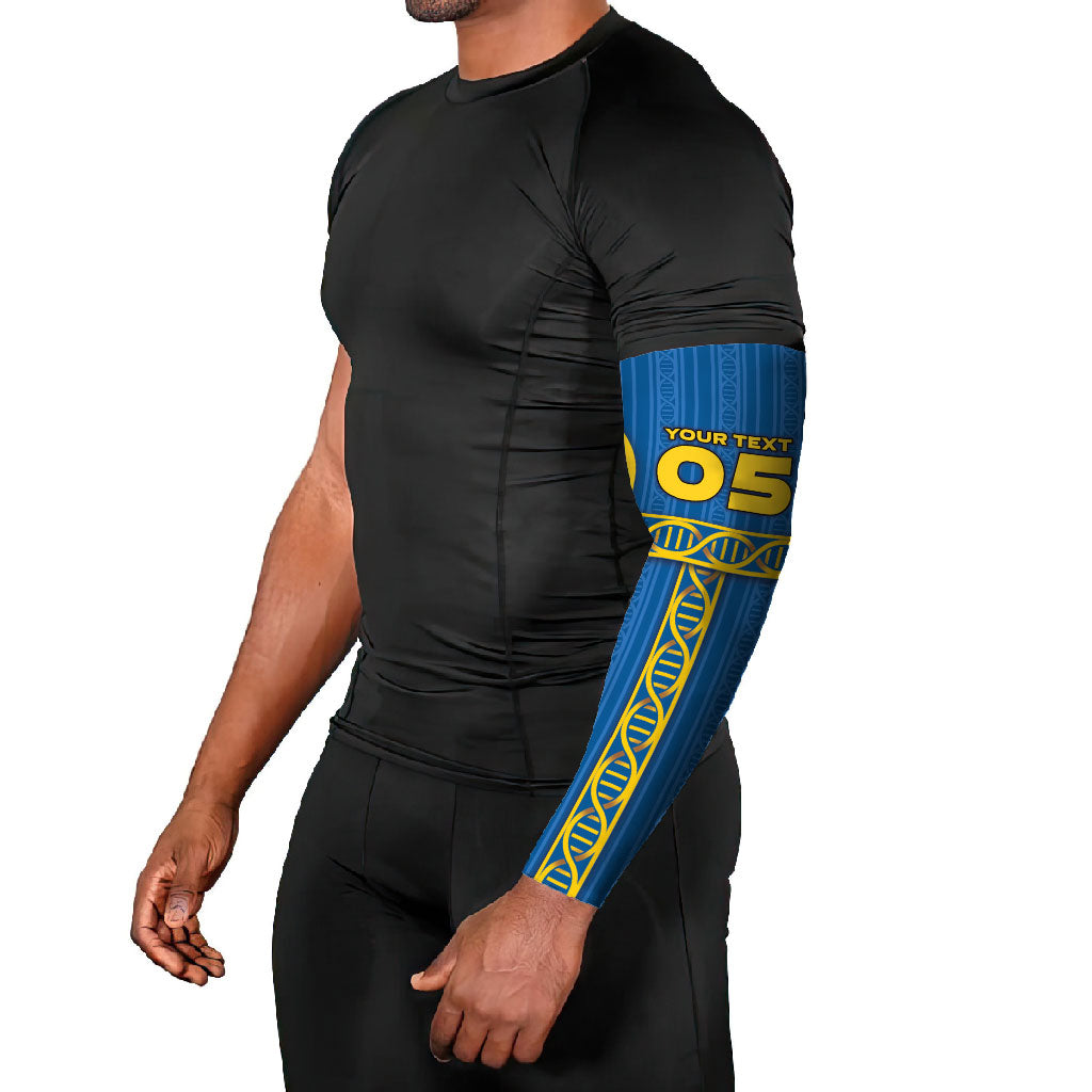Custom Sweden Football Arm Sleeves Three Crowns Golden DNA Trophy