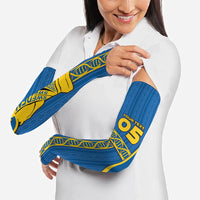Custom Sweden Football Arm Sleeves Three Crowns Golden DNA Trophy