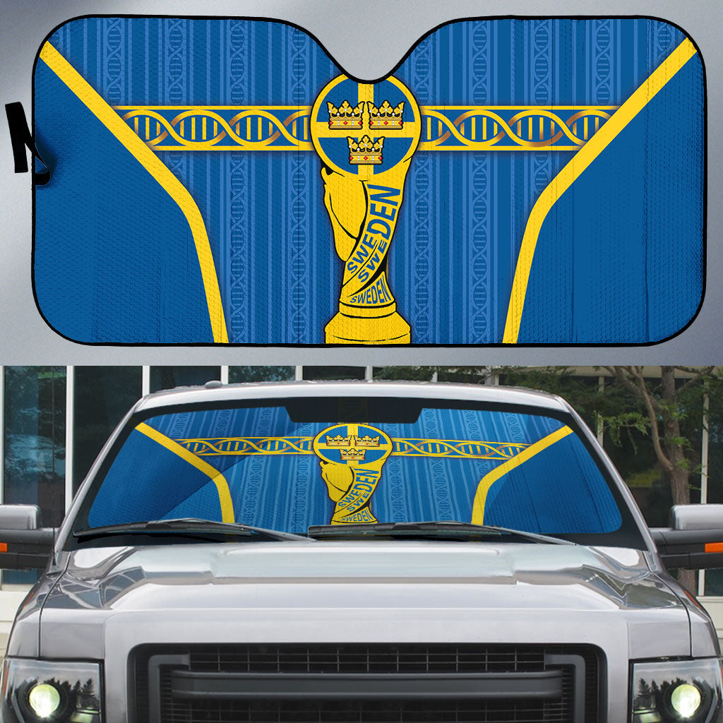 Sweden Football Auto Sun Shade Three Crowns Golden DNA Trophy