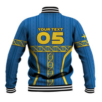 Custom Sweden Football Baseball Jacket Three Crowns Golden DNA Trophy