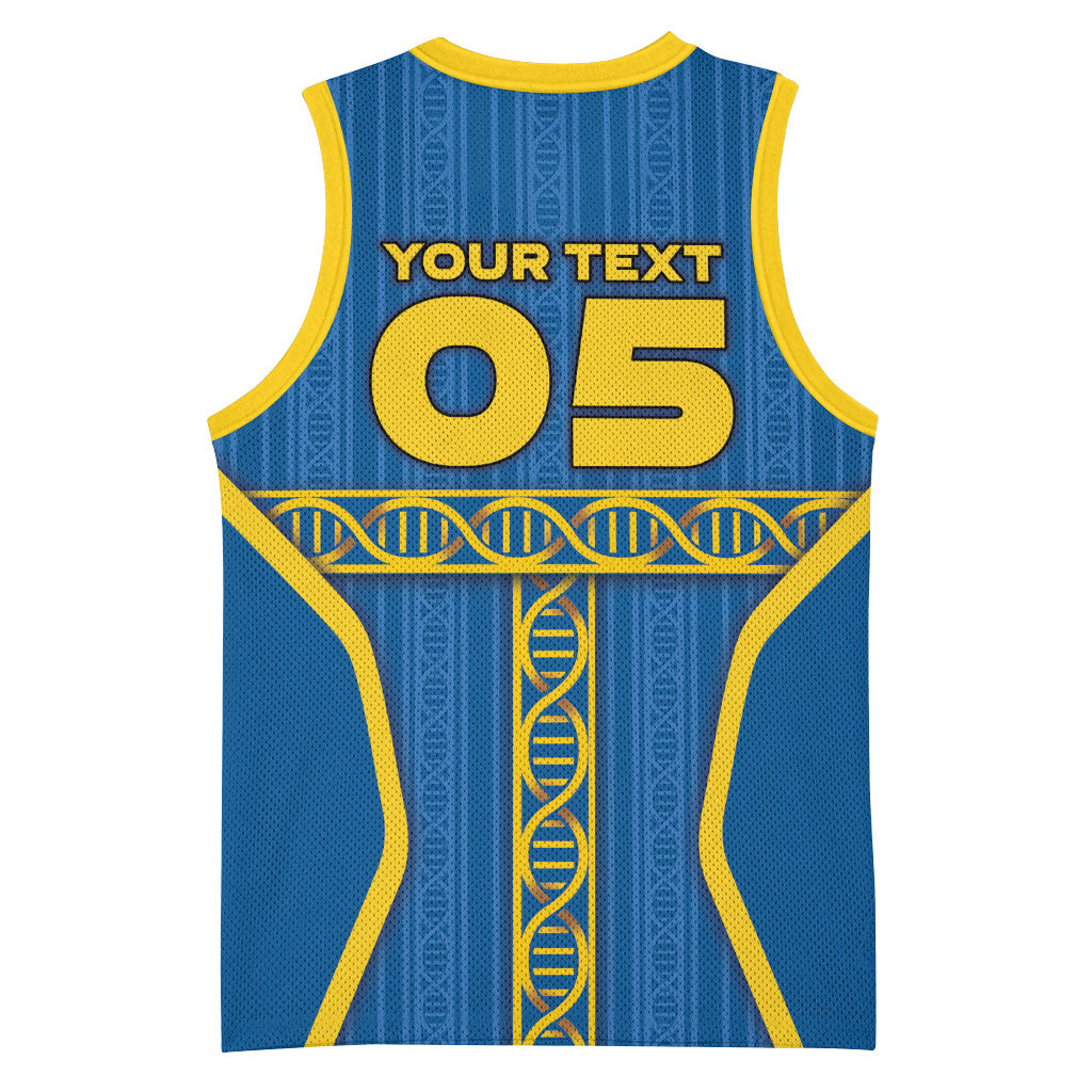 Custom Sweden Football Basketball Jersey Three Crowns Golden DNA Trophy