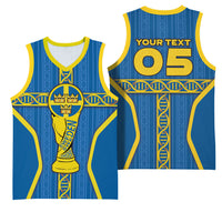 Custom Sweden Football Basketball Jersey Three Crowns Golden DNA Trophy