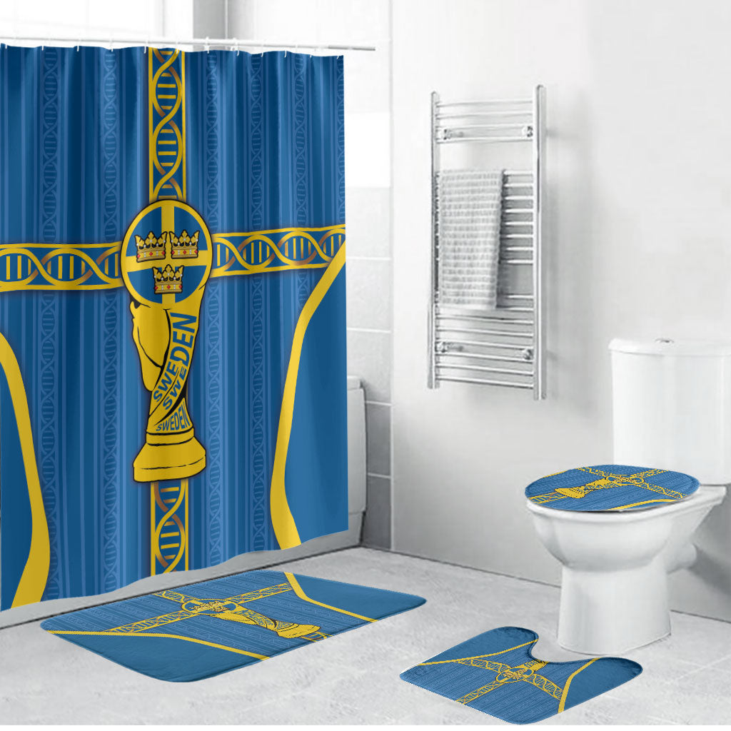 Sweden Football Bathroom Set Three Crowns Golden DNA Trophy
