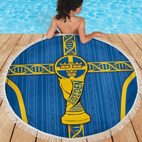 Sweden Football Beach Blanket Three Crowns Golden DNA Trophy