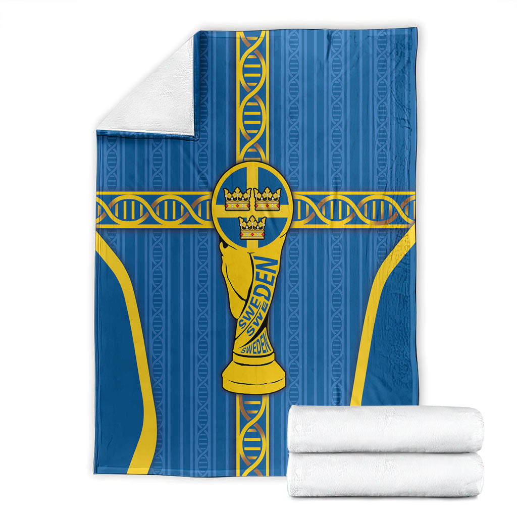 Sweden Football Blanket Three Crowns Golden DNA Trophy