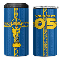 Custom Sweden Football 4 in 1 Can Cooler Tumbler Three Crowns Golden DNA Trophy