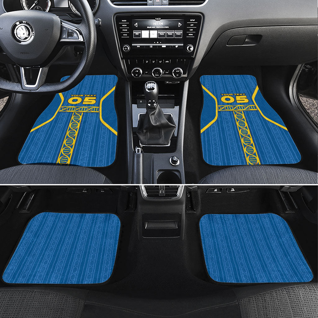 Custom Sweden Football Car Mats Three Crowns Golden DNA Trophy