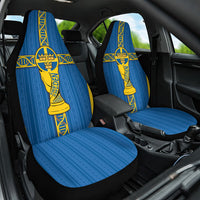 Sweden Football Car Seat Cover Three Crowns Golden DNA Trophy