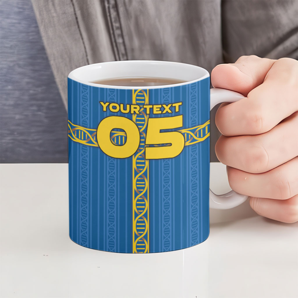 Custom Sweden Football Ceramic Mug Three Crowns Golden DNA Trophy