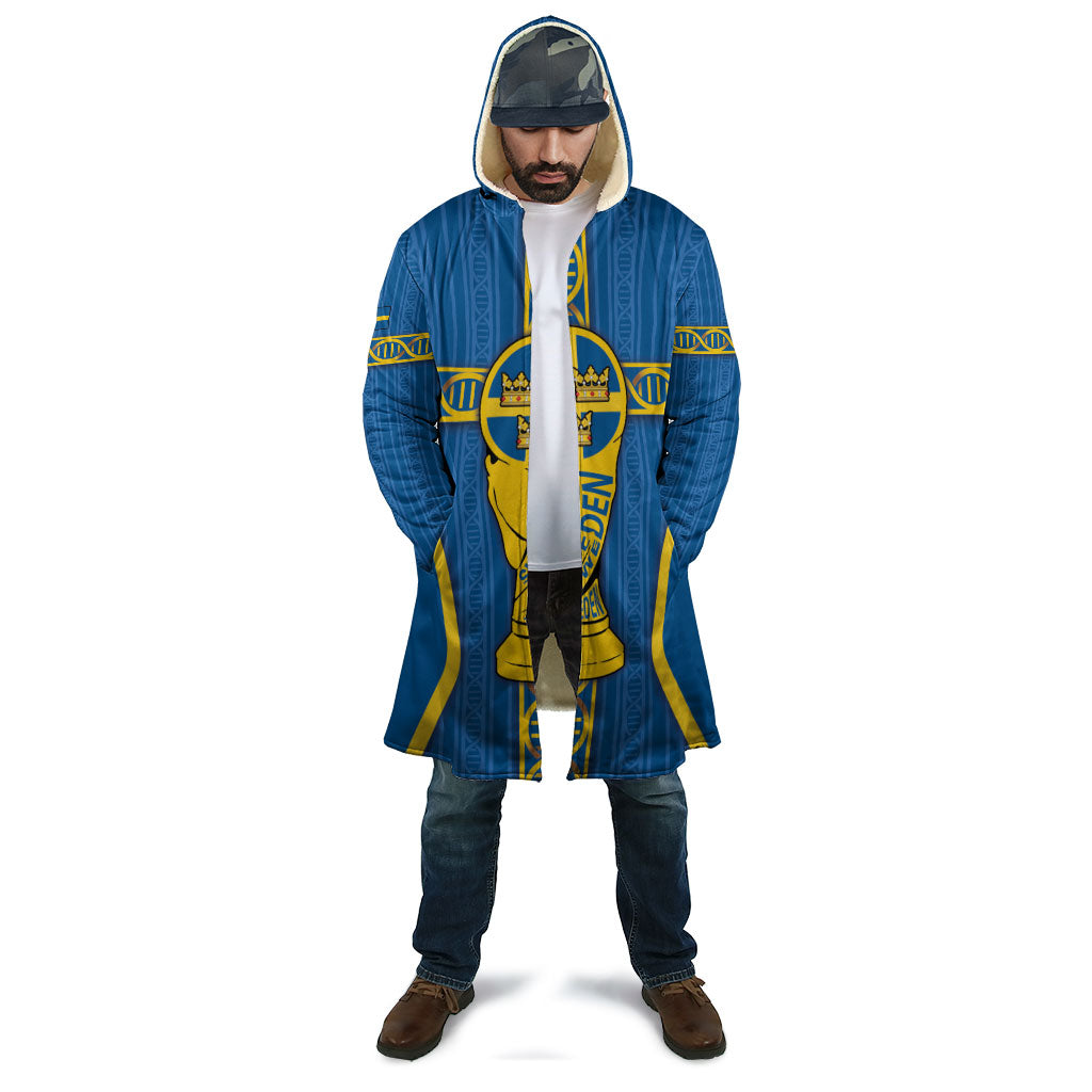 Custom Sweden Football Cloak Three Crowns Golden DNA Trophy