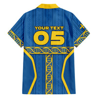 Custom Sweden Football Hawaiian Shirt Three Crowns Golden DNA Trophy