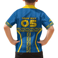 Custom Sweden Football Hawaiian Shirt Three Crowns Golden DNA Trophy
