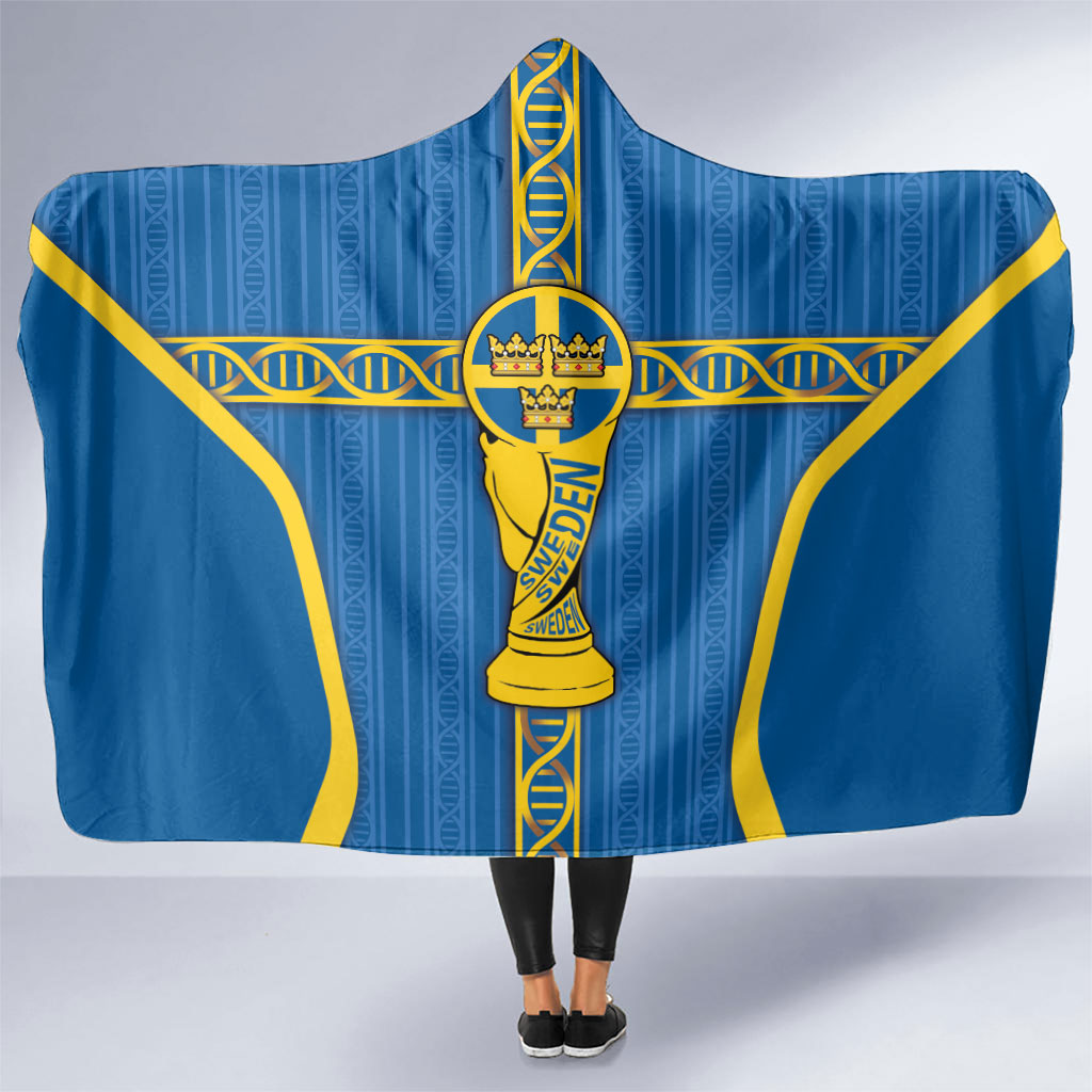 Sweden Football Hooded Blanket Three Crowns Golden DNA Trophy