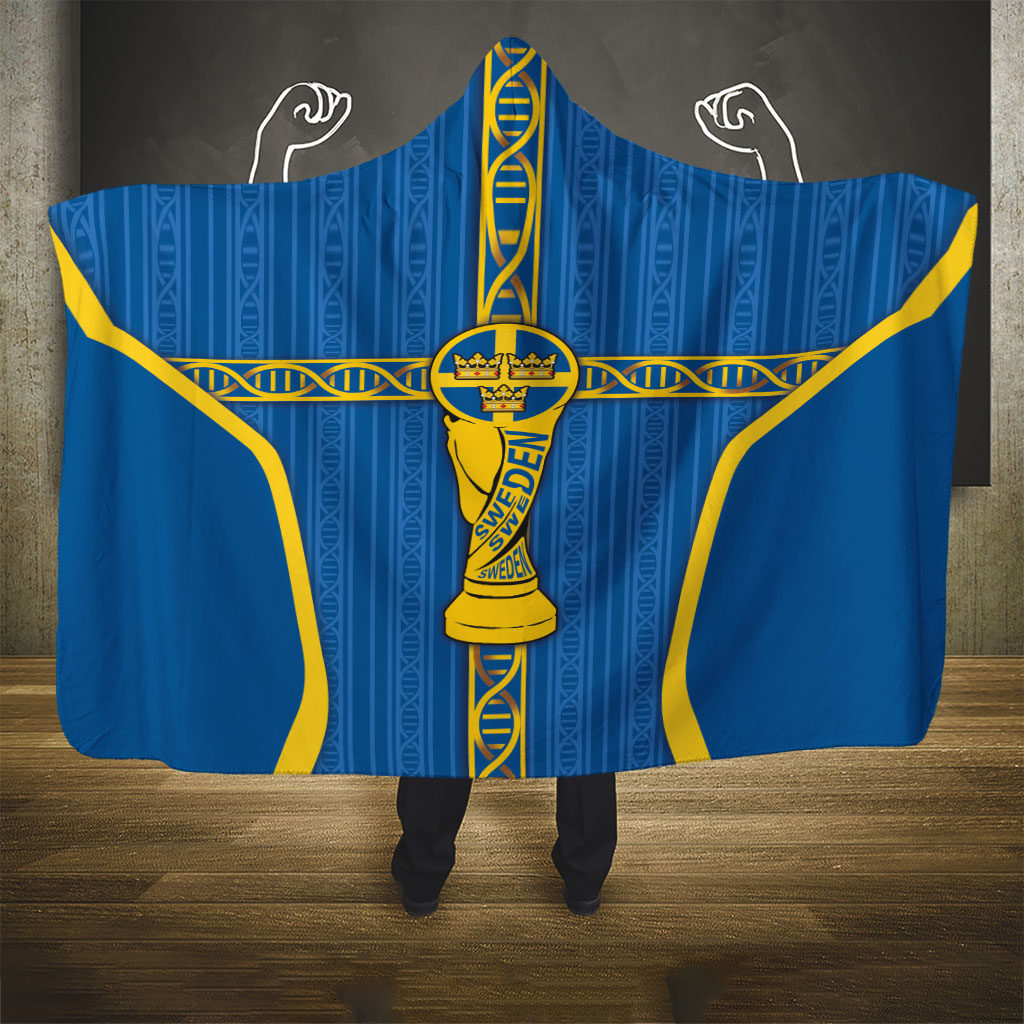Sweden Football Hooded Blanket Three Crowns Golden DNA Trophy