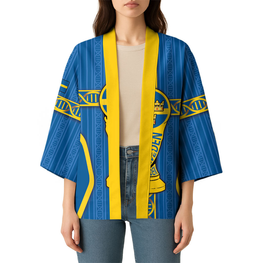 Custom Sweden Football Kimono Three Crowns Golden DNA Trophy