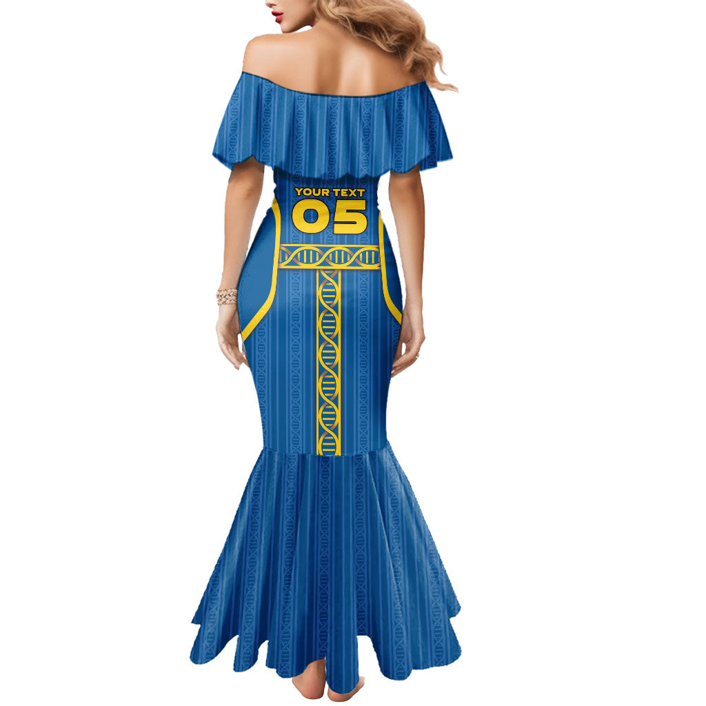 Custom Sweden Football Mermaid Dress Three Crowns Golden DNA Trophy