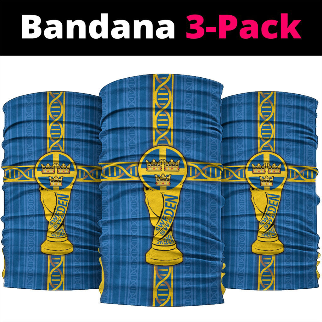Sweden Football Neck Gaiter Three Crowns Golden DNA Trophy
