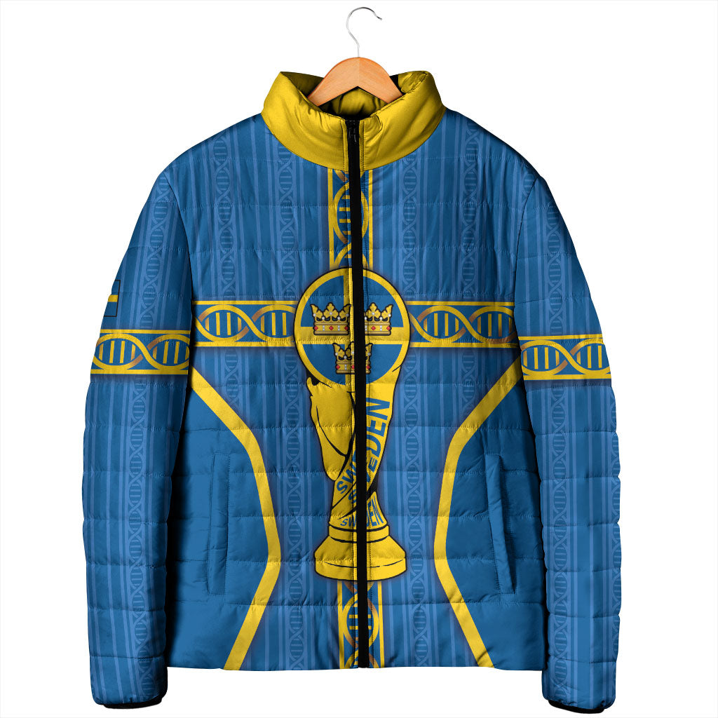 Custom Sweden Football Padded Jacket Three Crowns Golden DNA Trophy