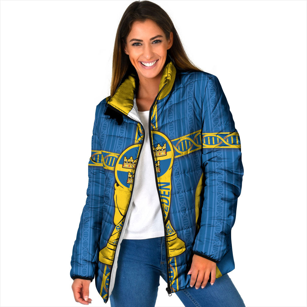 Custom Sweden Football Padded Jacket Three Crowns Golden DNA Trophy