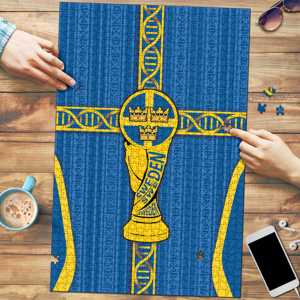 Sweden Football Puzzle Three Crowns Golden DNA Trophy