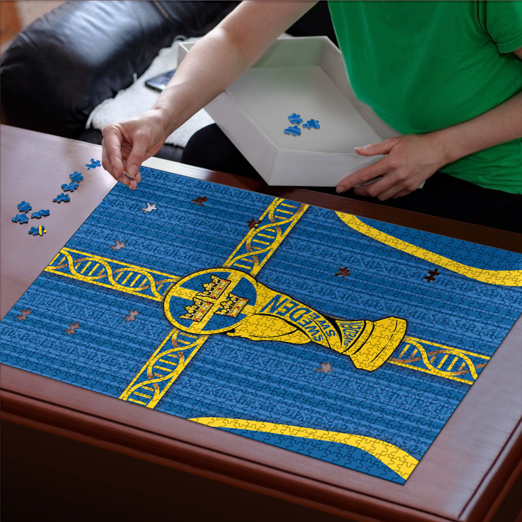 Sweden Football Puzzle Three Crowns Golden DNA Trophy