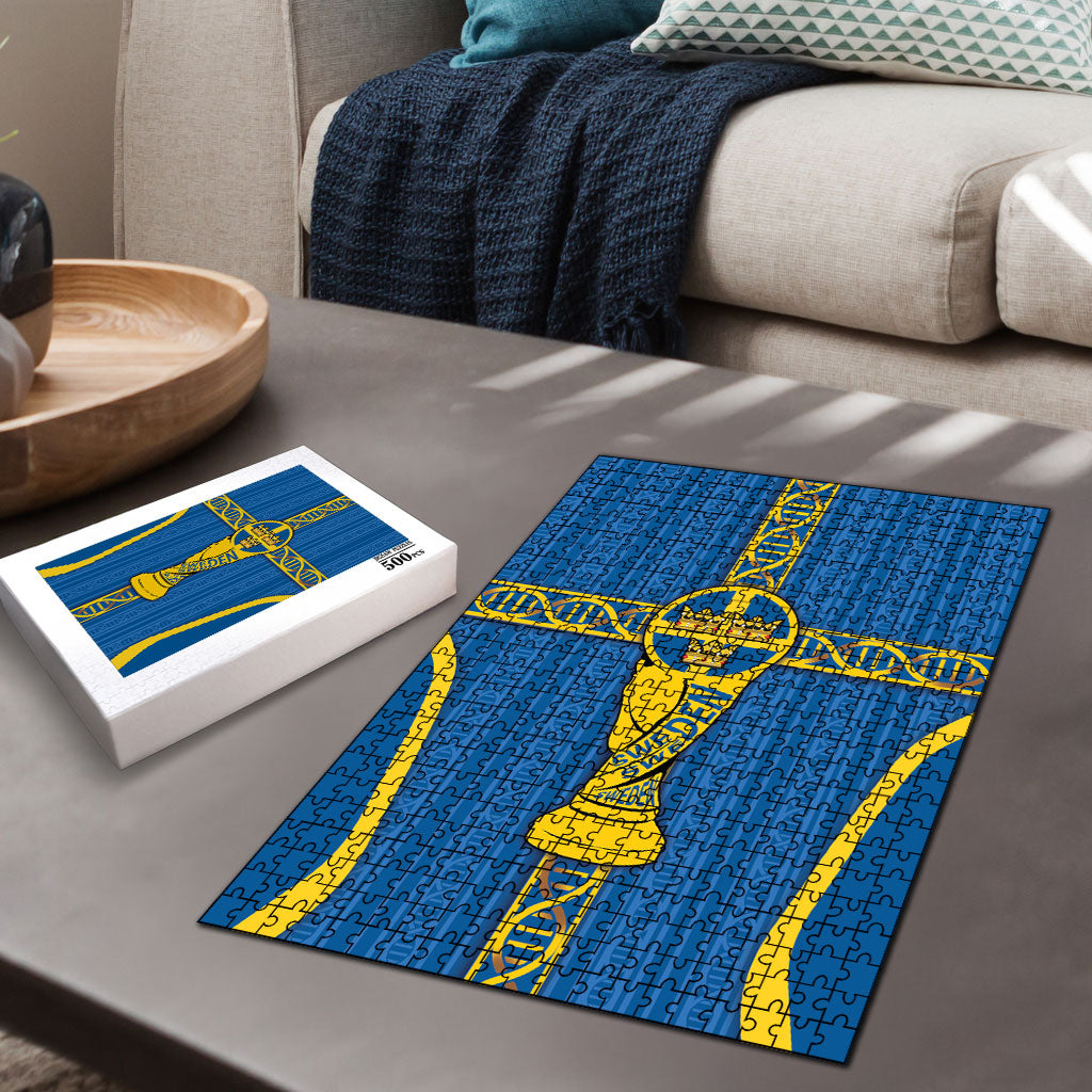 Sweden Football Puzzle Three Crowns Golden DNA Trophy