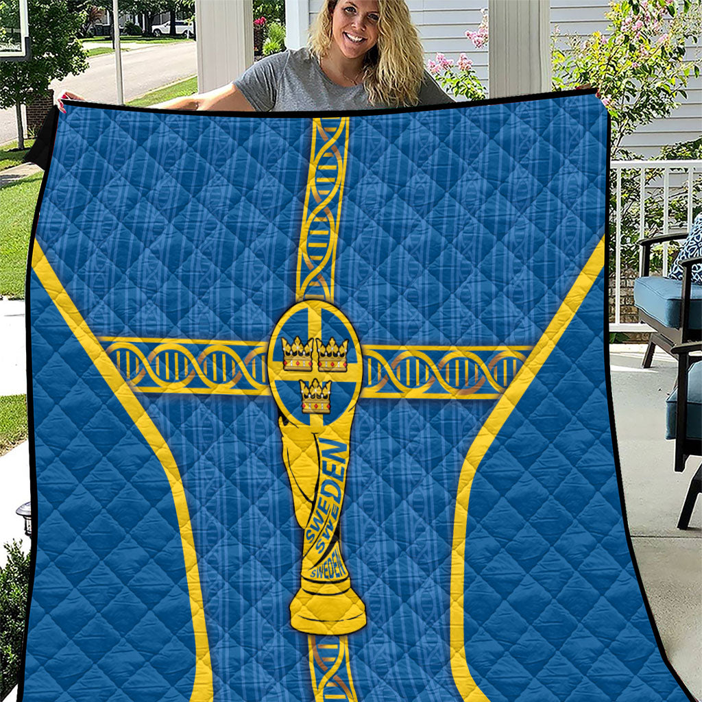Sweden Football Quilt Three Crowns Golden DNA Trophy