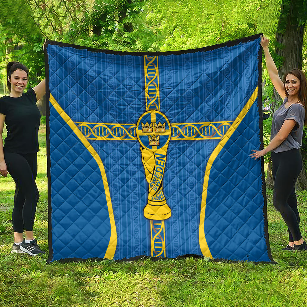 Sweden Football Quilt Three Crowns Golden DNA Trophy