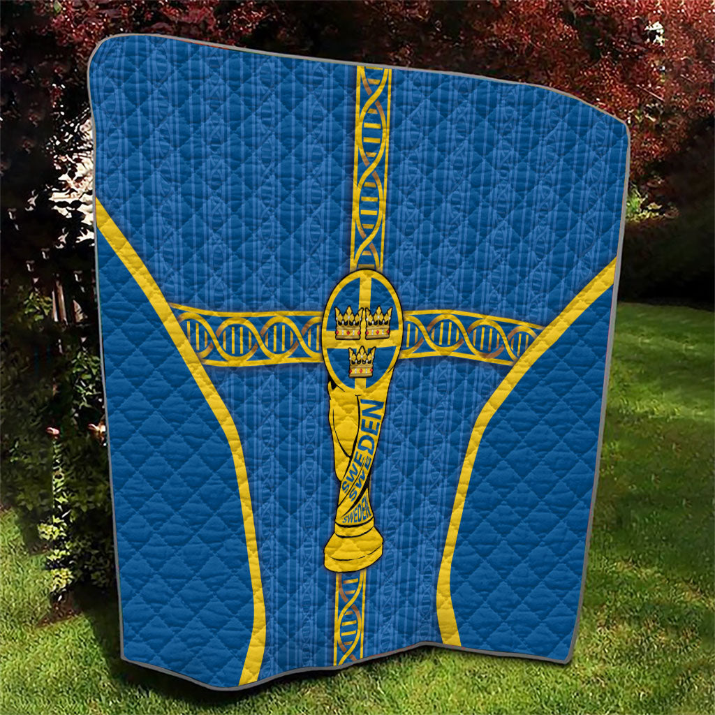 Sweden Football Quilt Three Crowns Golden DNA Trophy