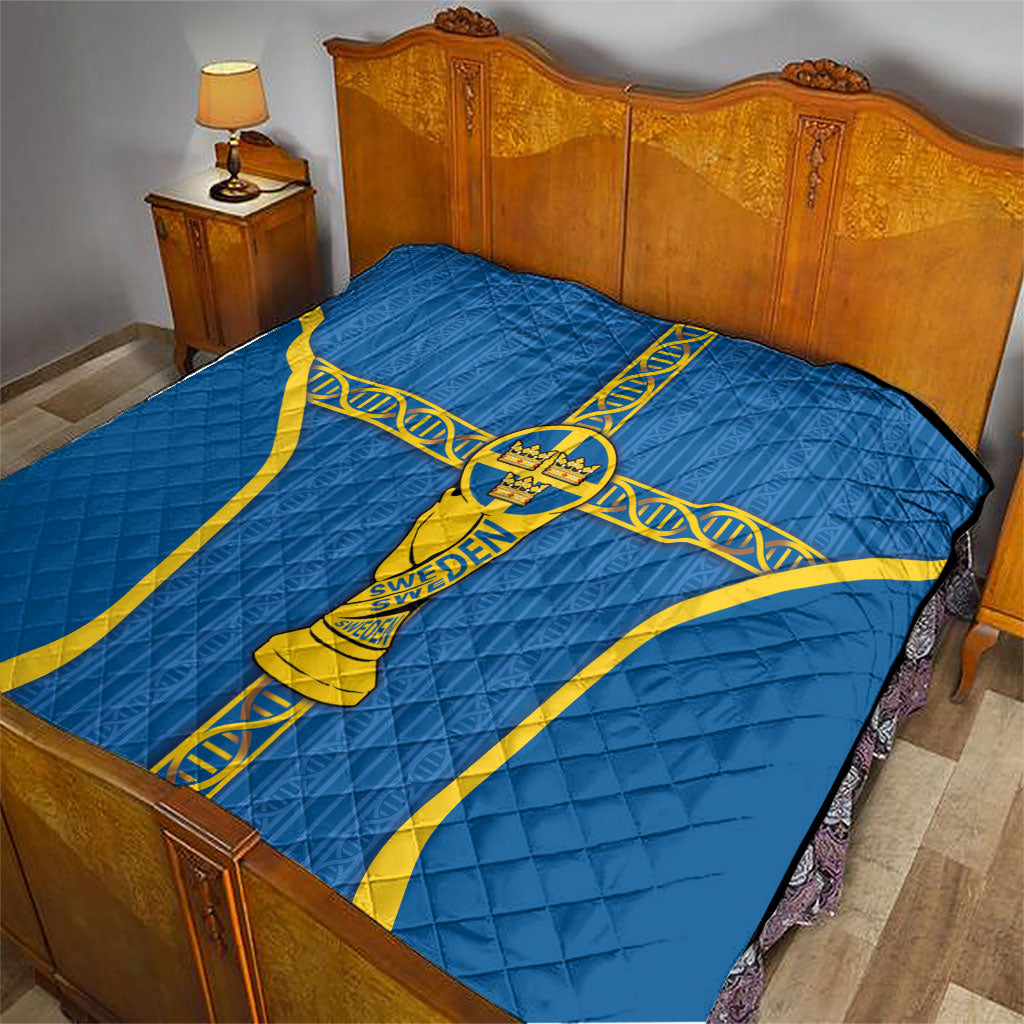 Sweden Football Quilt Three Crowns Golden DNA Trophy
