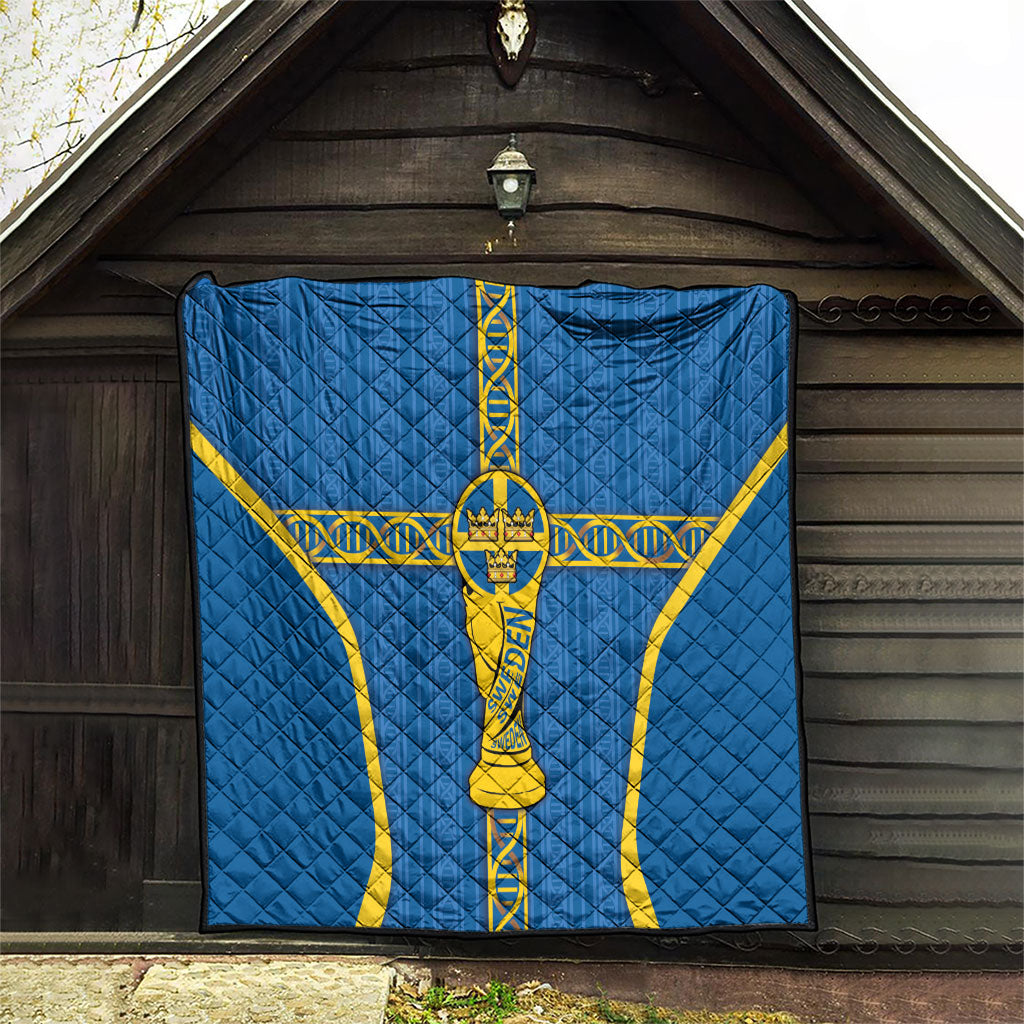 Sweden Football Quilt Three Crowns Golden DNA Trophy