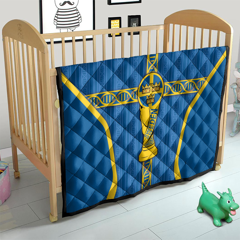 Sweden Football Quilt Three Crowns Golden DNA Trophy